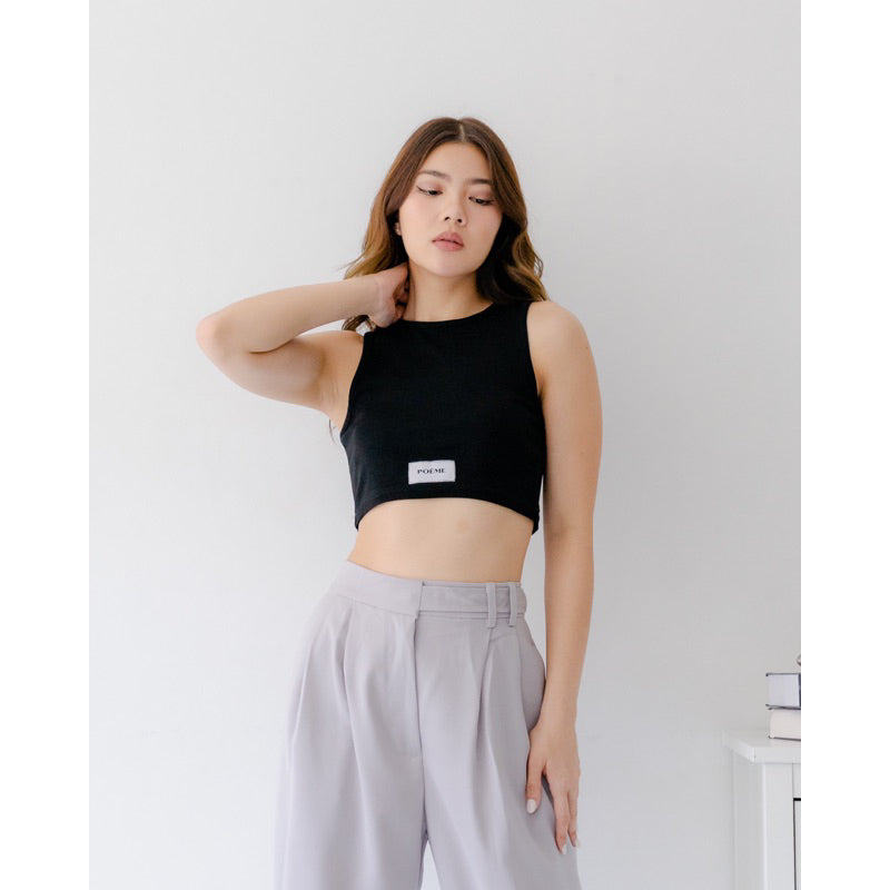 POÃME MARGO PANTS| HIGHWAISTED STRAIGHT LEG PANTS | Grey,S