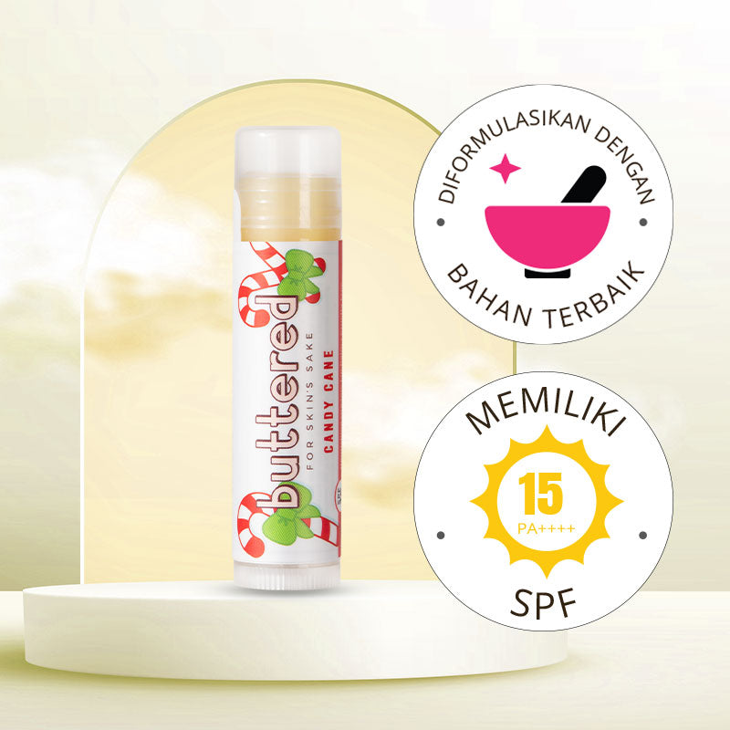 Buttered Premium Lip Balm SPF 15 - Candy Cane