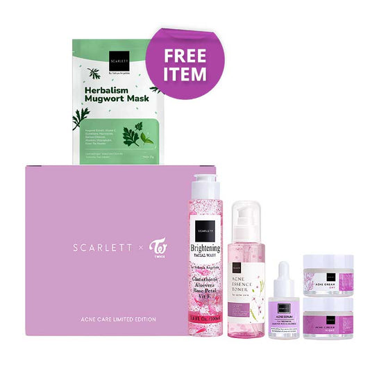 [Combo] Scarlett Whitening x TWICE Acne Care + Free Scarlett Herbalism Mugwort Mask (Sachet)