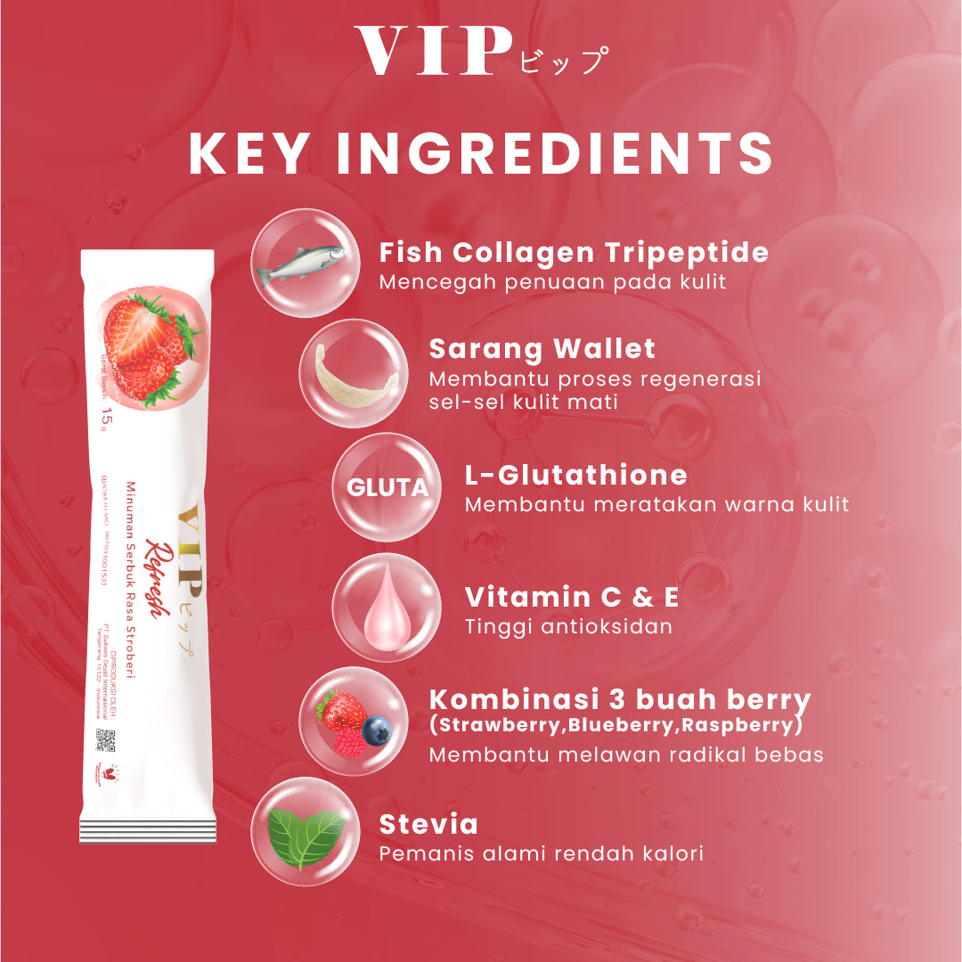 VIP Strawberry Fresh With Bird Nest Travel Box 5 Sachet | 75g