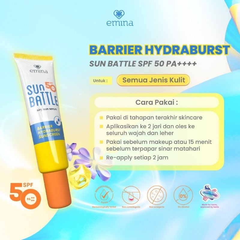 EMINA Sun Battle SPF 50 PA Barrier Hydraburst Sunscreen | 30 ml