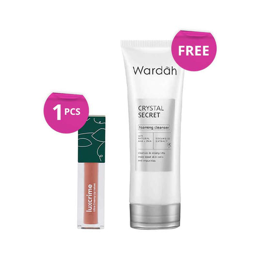 [Combo] LUXCRIME Ultra Creamy Lip Velvet - Pearl Milk + Free Item WARDAH White Secret Facial Wash