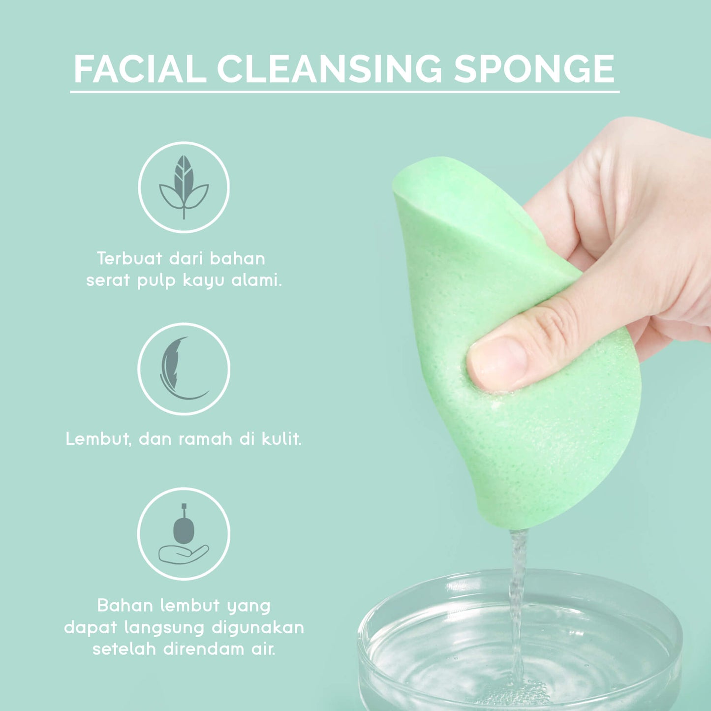 Glamfix Facial Cleansing Sponge Oval