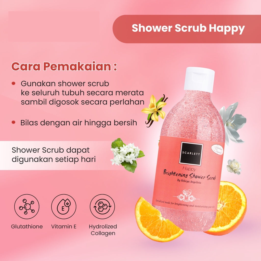 Scarlett Whitening Brightening Shower Scrub Happy | 300 ml