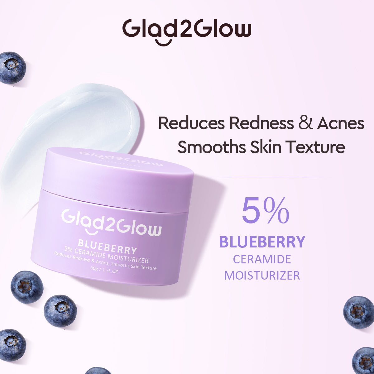 Glad2Glow Blueberry 5% Ceramide Barrier Repair Moisturizer | 30 g