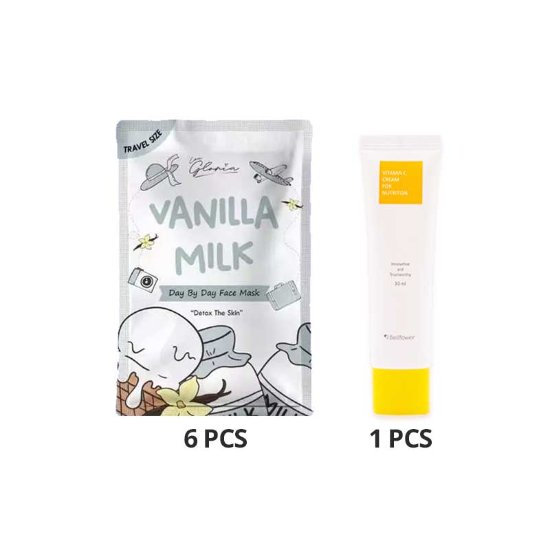 COMBO 6+1 Mask By Lea Masker Vanilla | 10g FREE Bellflower