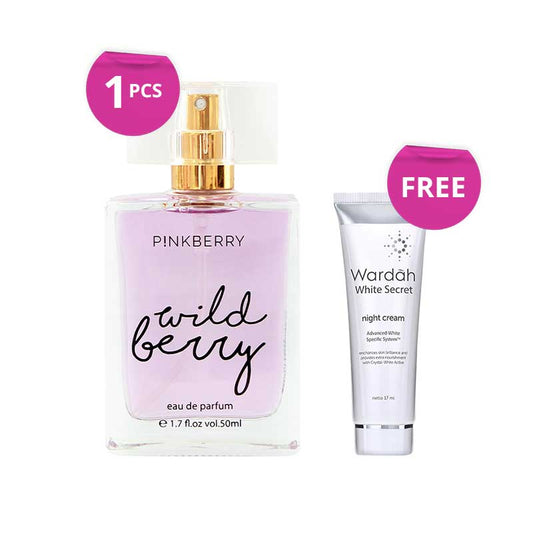 [Combo] PINKBERRY EDP Wild Berry 50ml + Free Item WARDAH White Secret Night Cream