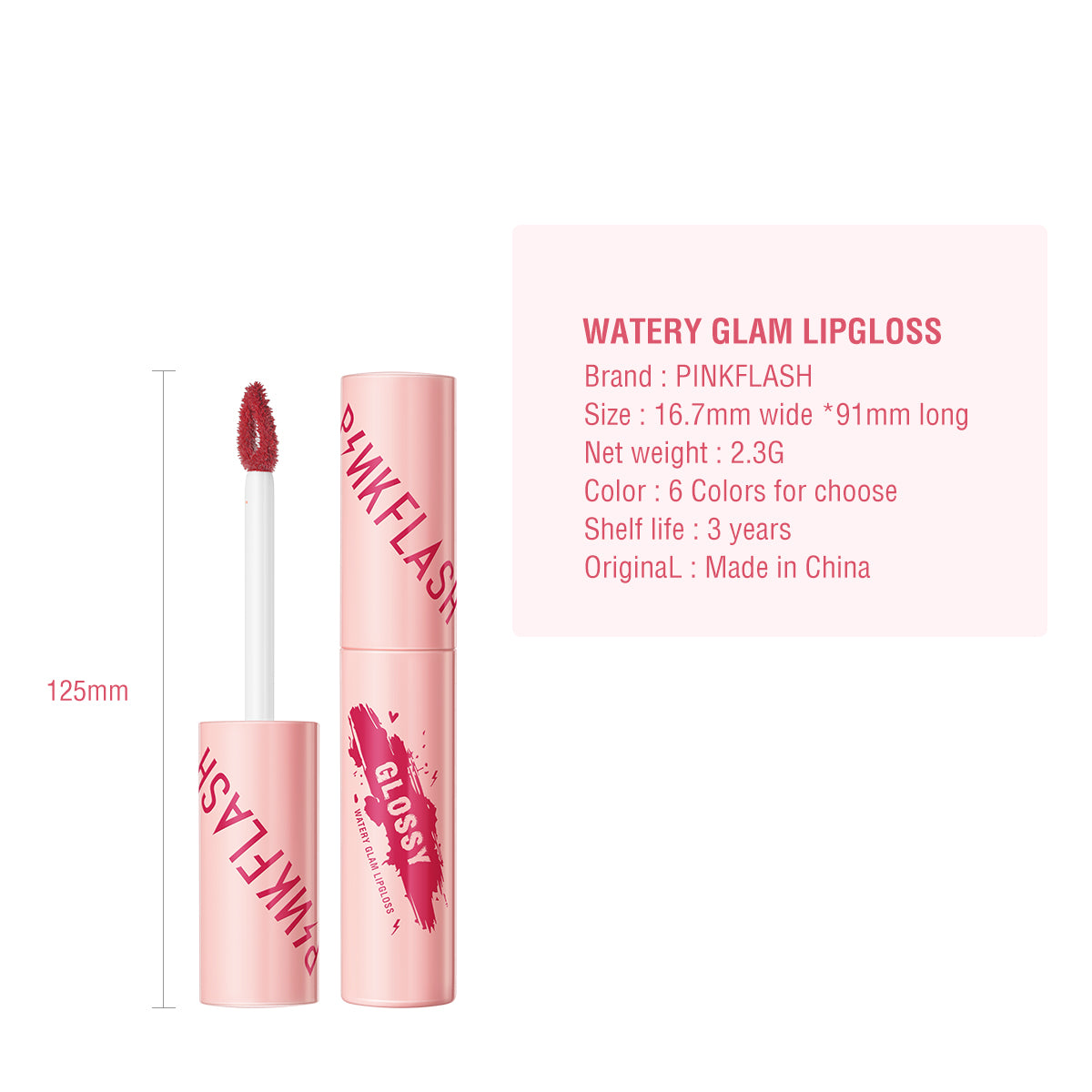 Pinkflash Watery Glam Lipgloss PF-L09 OR01