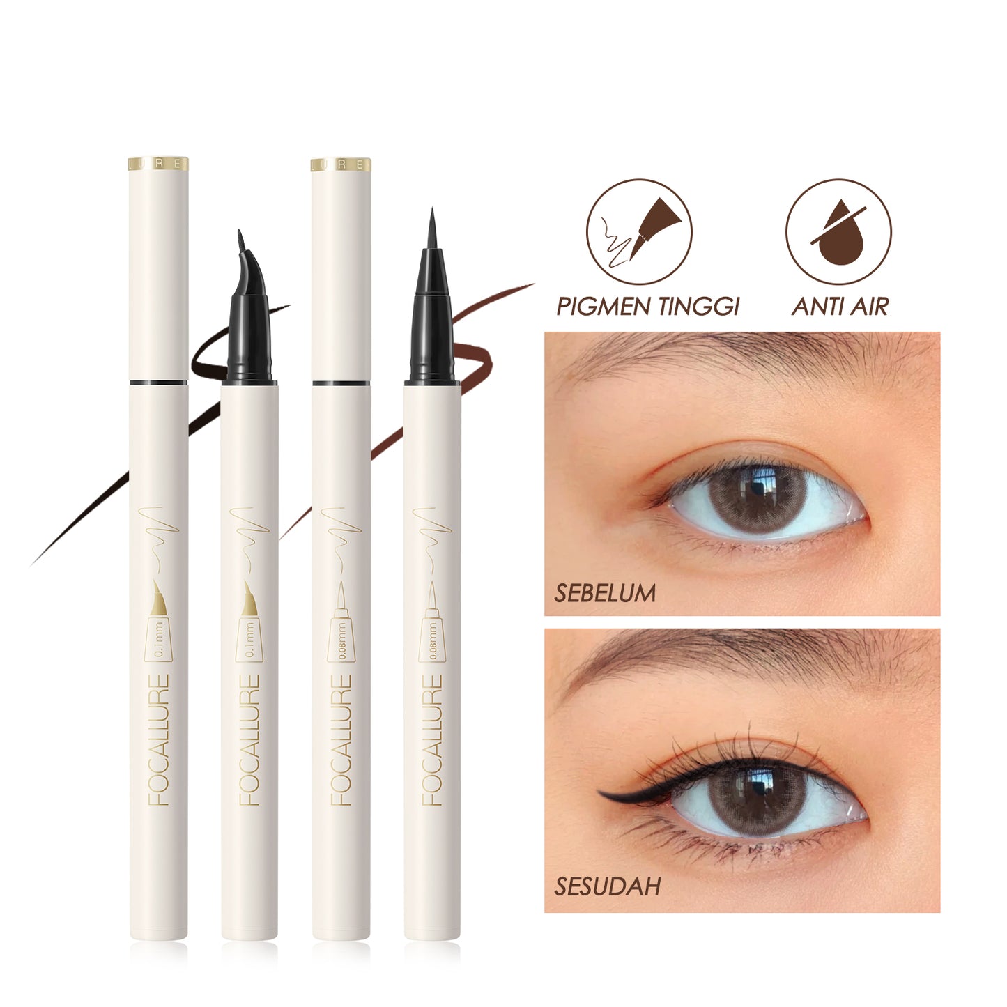 Focallure Long Lasting Waterproof Liquid Eyeliner FA200 Fuzz #1