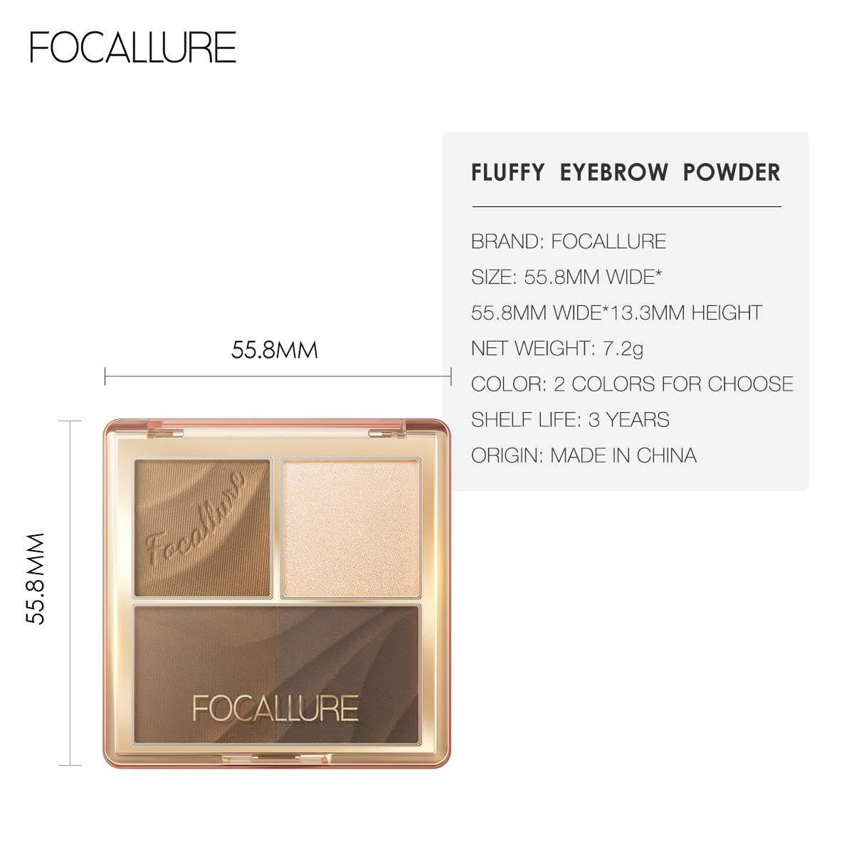 FOCALLURE 4 PAN EYESHADOW PALETTE FA314 BR01