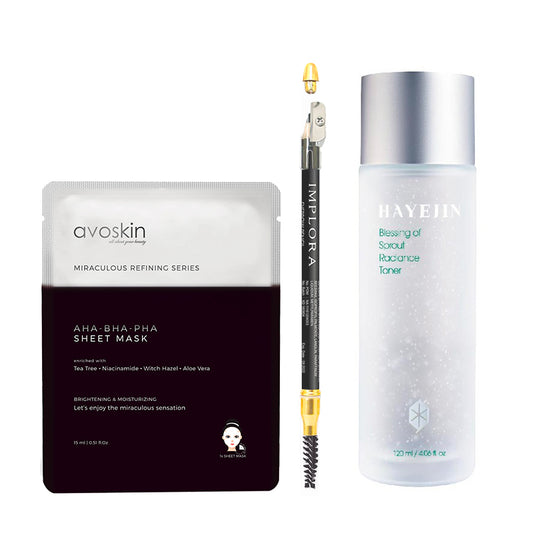 [Combo 7+4] Hayejin Blessing Of Sprout Radiance Toner (120 ml) + [Free x2] Implora Eye Pencil + [Free x2] Avoskin Sheet Mask