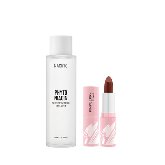 [Combo] Pinkberry Lip Moist Rising Star + Nacific Phyto Niacin Whitening Toner Skin Care (150 ml)