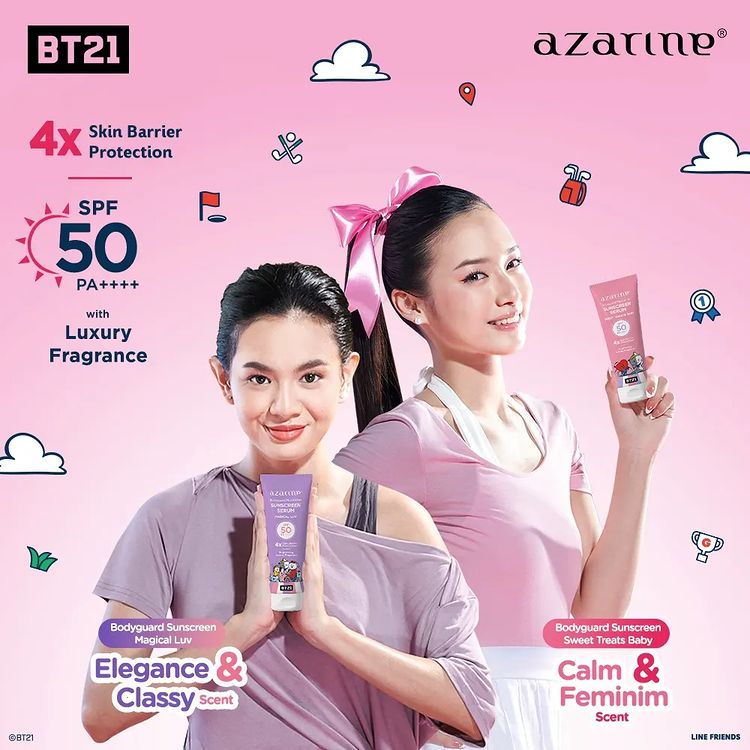 Azarine BT21 Bodyguard Moisturiser Sunscreen Serum Sweet Treats Baby | 100 ml