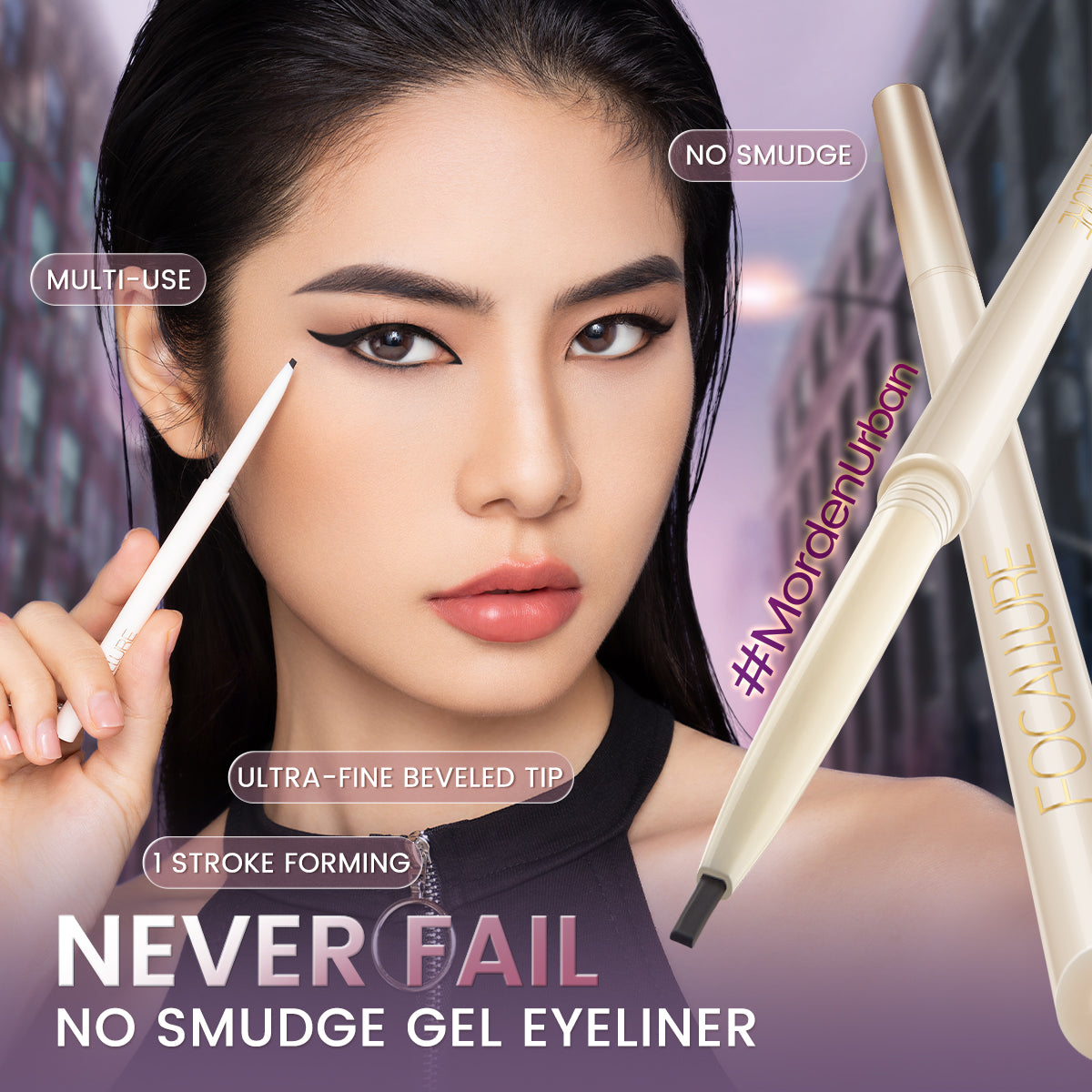 FOCALLURE PERFECTLY DEFINED GEL EYELINER FA243 BK01