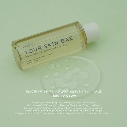 Avoskin Your Skin Bae Toner Niacinamide 7% + Alpha Arbutin 1% + Kale | 100 ml