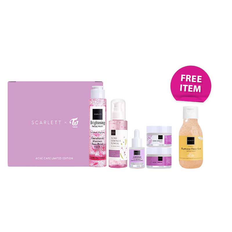 [Combo] Scarlett Whitening x TWICE Acne Care Limited Edition + Free Shower Scrub Freshy 30 ml