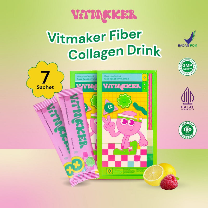 Vitmaker Fiber Collagen Lime Raspberry Drink | 7 sachet