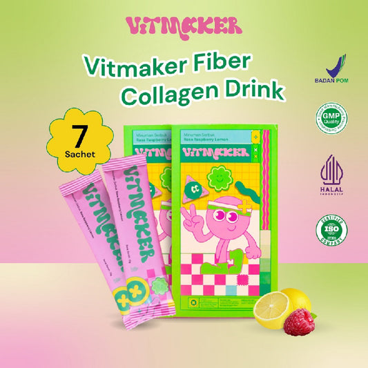 Vitmaker Fiber Collagen Lime Raspberry Drink | 7 sachet