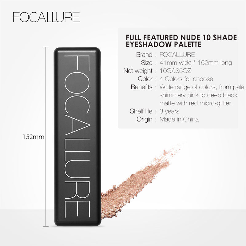 Focallure Full Featured Nude 10 Shade Eyeshadow Palette FA08 #2