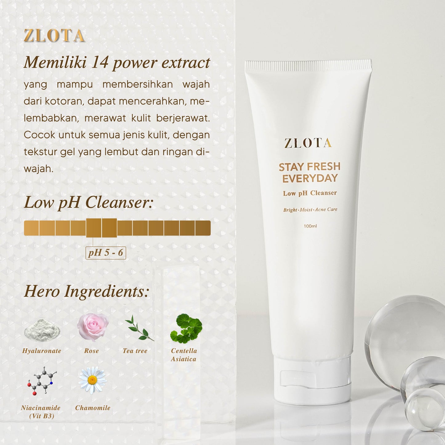 ZLOTA Stay Fresh Everyday Low pH Cleanser 100ml