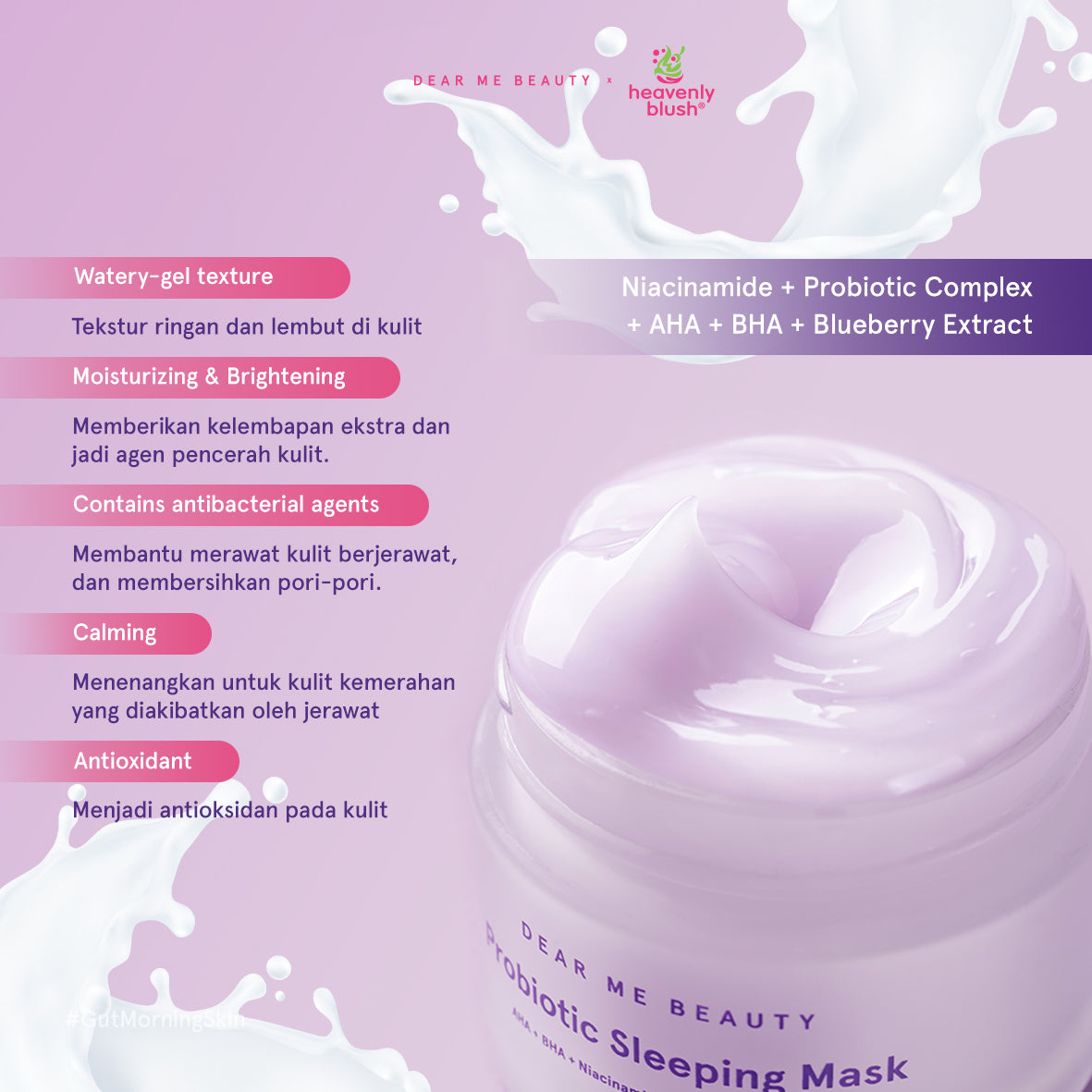 Dear Me Beauty x Heavenly Blush Probiotic Sleeping Mask