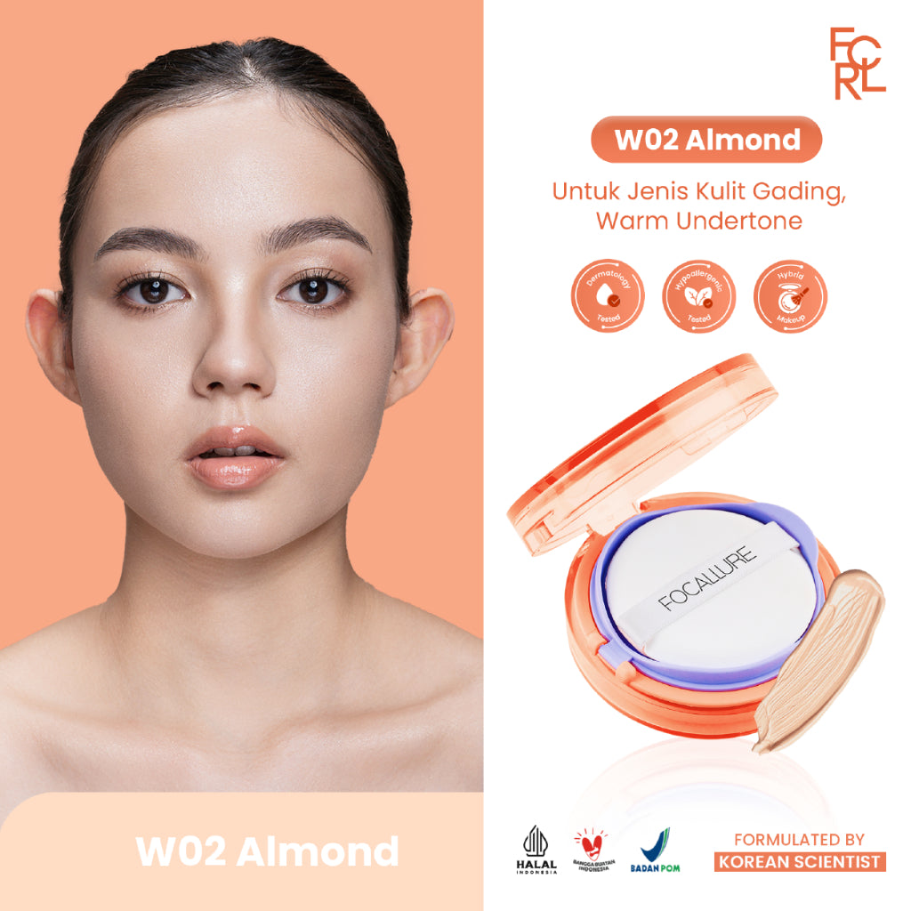 FOCALLURE Poreless Matte Cushion - W02 Almond