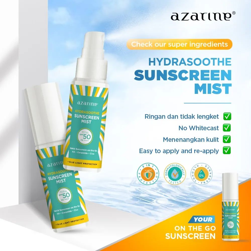 Azarine Hydrasoothe Sunscreen Mist SPF 45 PA++++ | 50 ml