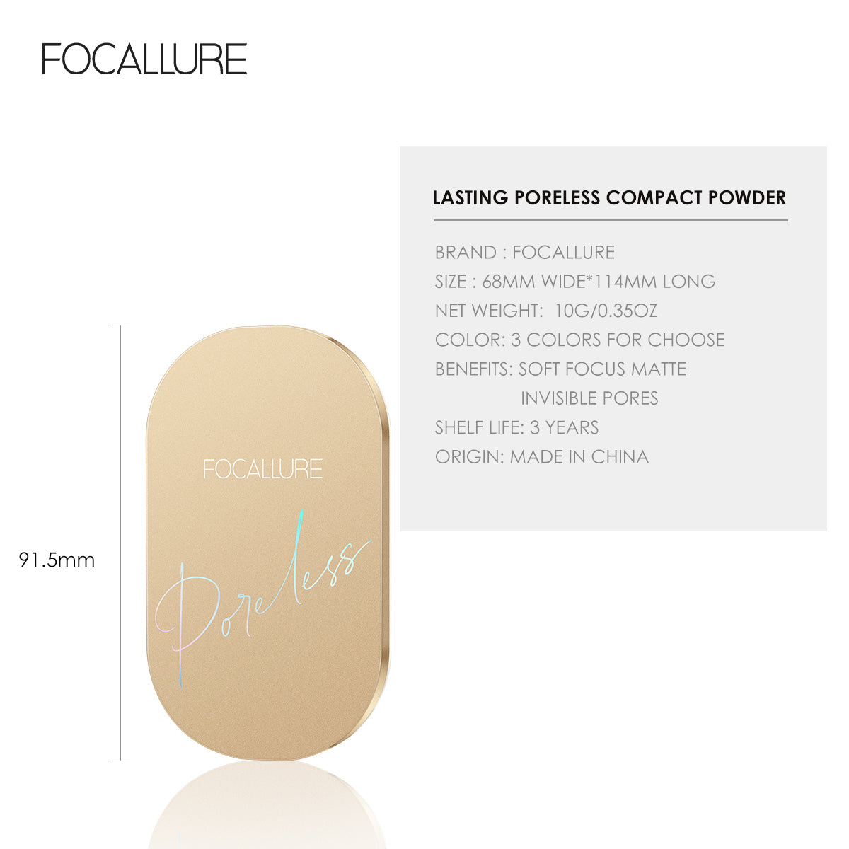 Focallure Lasting Poreless Compact Powder FA206 - 101