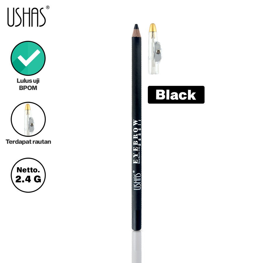 Ushas EB102 Eyebrow Pencil Black | 2.4gr