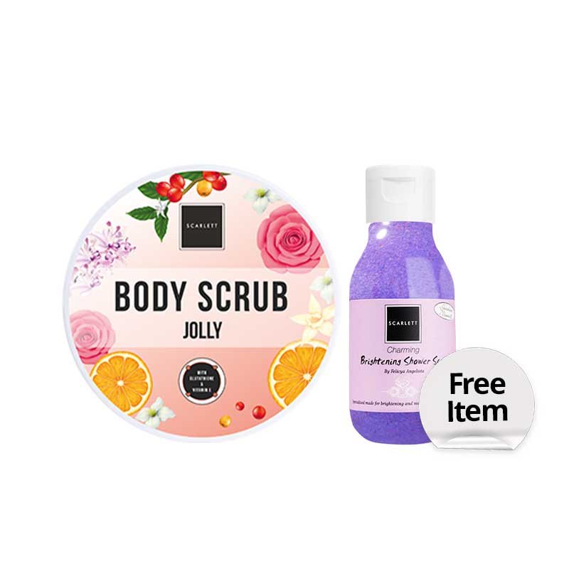 [Combo] Scarlett Whitening Body Scrub Jolly + Free Shower Scrub Charming 30 ml