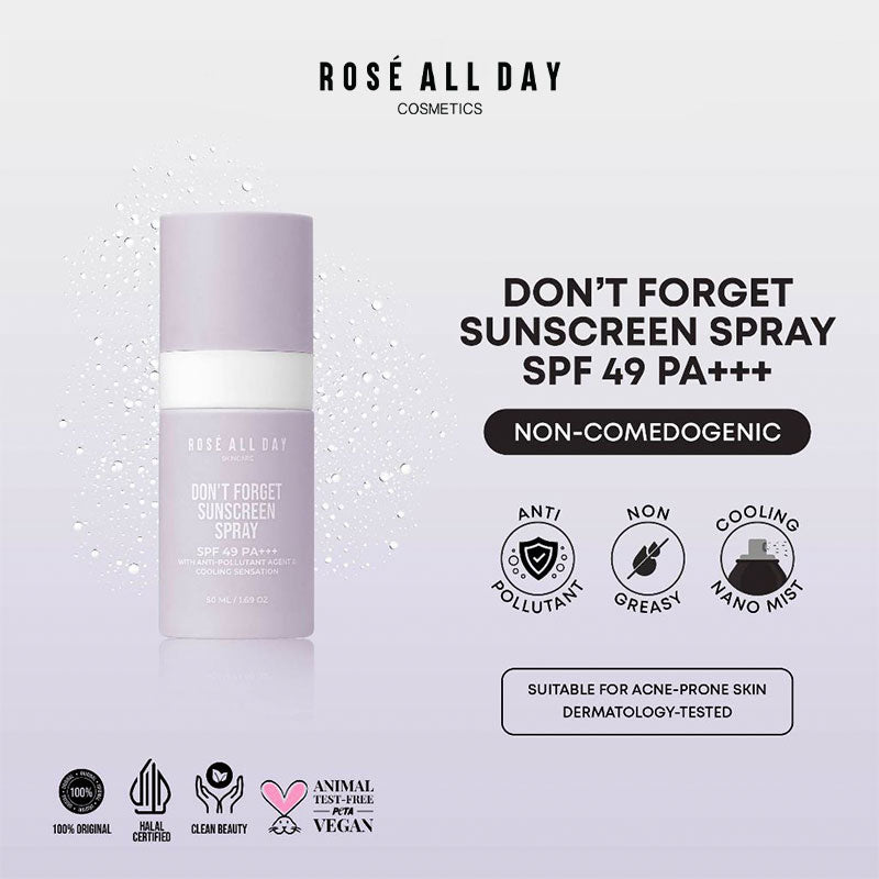 ROSE ALL DAY Dont Forget Sunscreen Spray SPF 49+++ | 50 ml