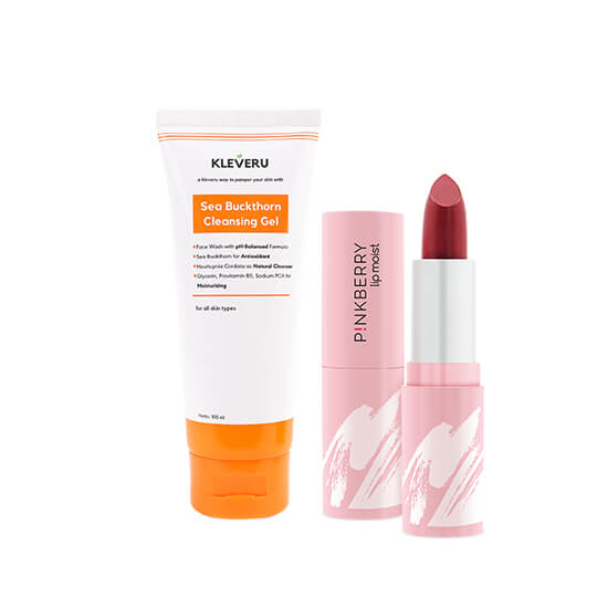 [Combo] Pinkberry Lip Moist Warm Flame + Kleveru Sea Buckthorn Cleansing Gel (100 ml)