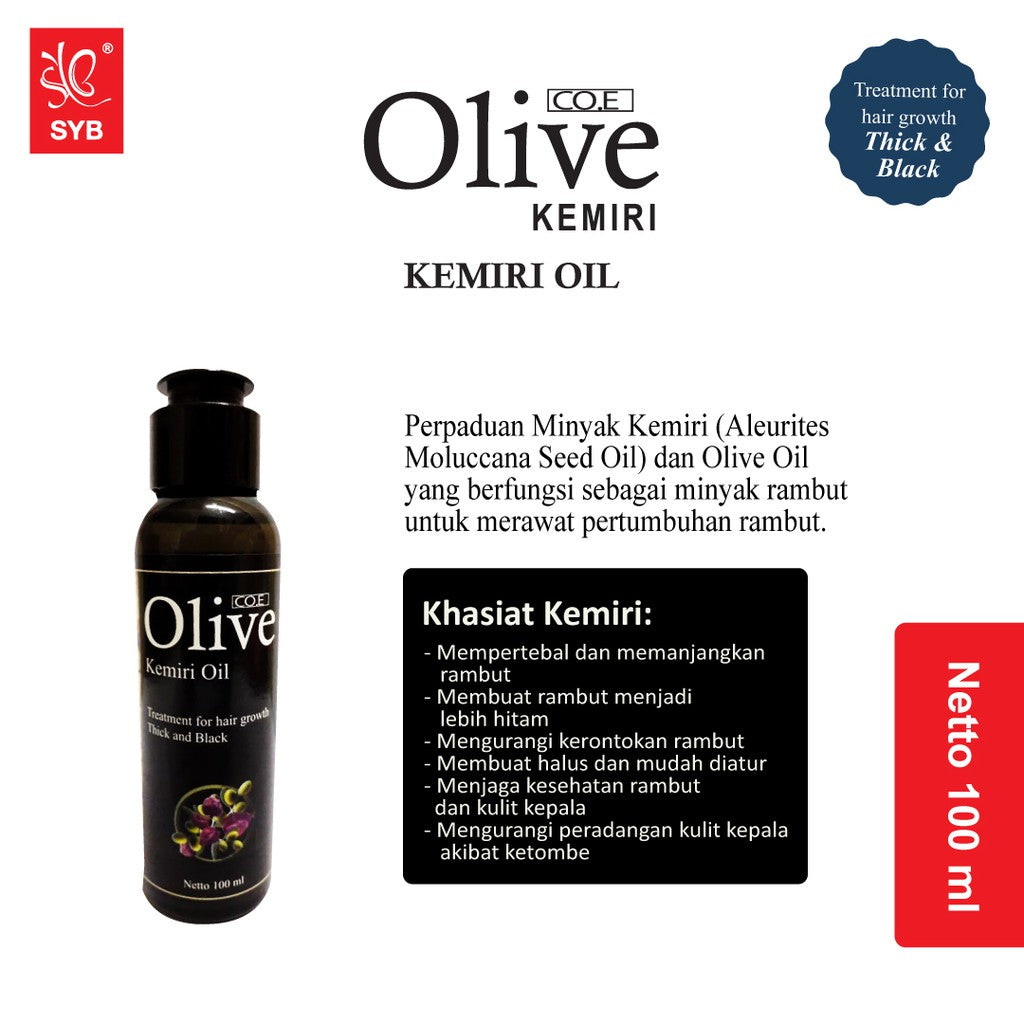 Syb Co.E Olive Oil Kemiri Original Original 100% - ( Minyak Kemiri ) | 100 ml