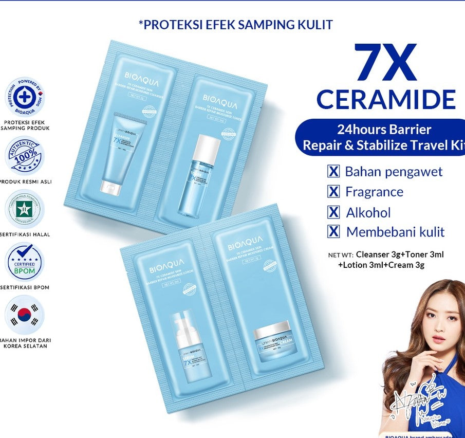 BIOAQUA 7X Ceramide Skin Barrier Repair Moisturize Kit 3g+3g+3ml+3ml