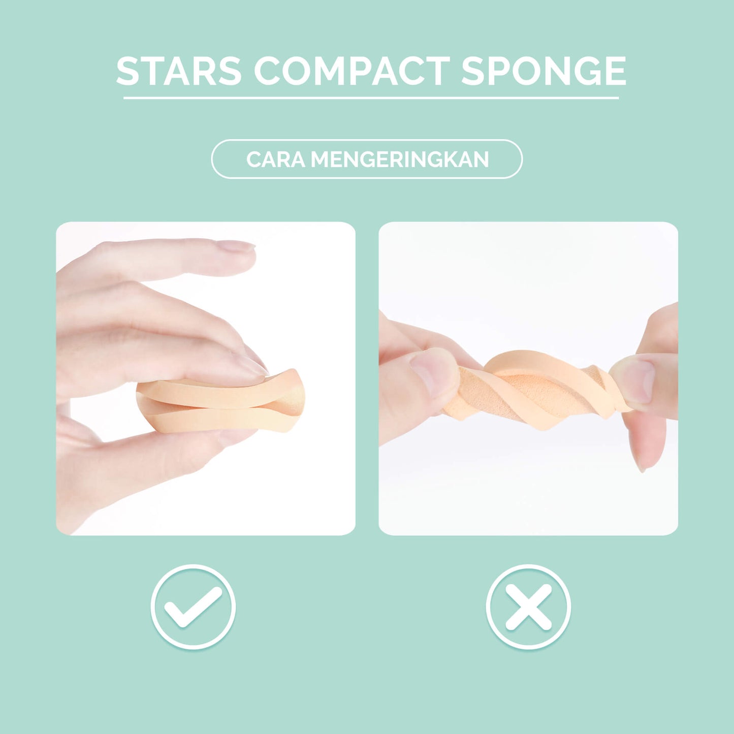 GLAMFIX Stars Compact Sponge Square