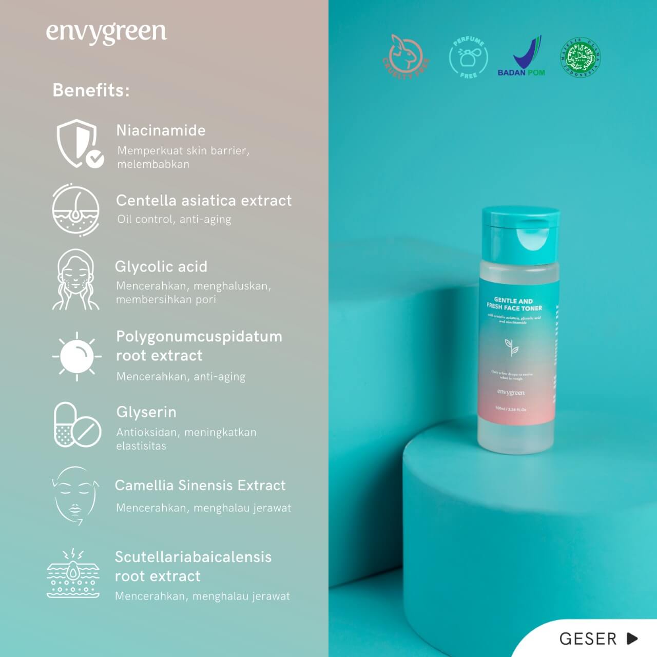 Envygreen Gentle And Fresh Face Toner | 100 ml