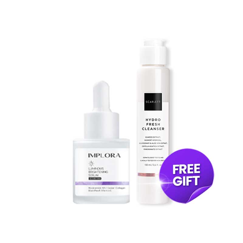 [Bundle 1+1] Implora Luminous Brightening Serum + Scarlett Whitening Age Delay - Hydro Fresh Cleanser | 100 ml