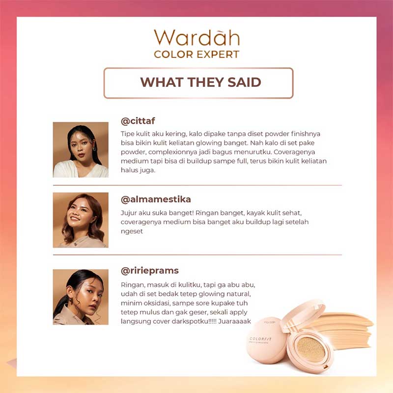 WARDAH Colorfit Perfect Glow Cushion - 33W Olive Beige | 15 gr