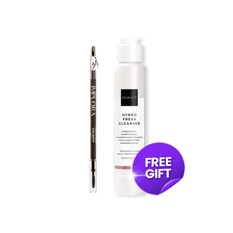 [Bundle 1+1] Implora Eye Pencil - Dark Brown + Scarlett Whitening Age Delay - Hydro Fresh Cleanser | 100 ml