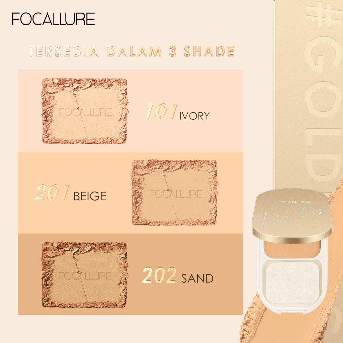 Focallure Lasting Poreless Compact Powder FA206 #202