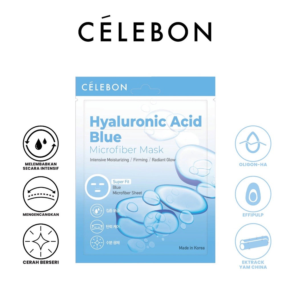 Celebon Hyaluronic Acid Blue Microfiber Mask | 23g