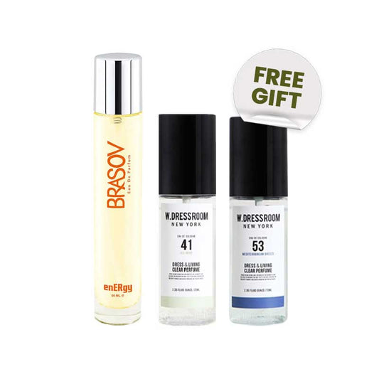 COMBO 2+1 Brasov EDP Energy (Kuning) | 50 ml & W Dressroom No. 41 Jas-Mint -  70 ml FREE Tester W Dressroom