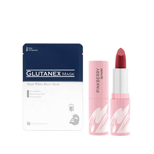 [Combo] Pinkberry Lip Moist Warm Flame + Glutanex Snow White Sheet Mask