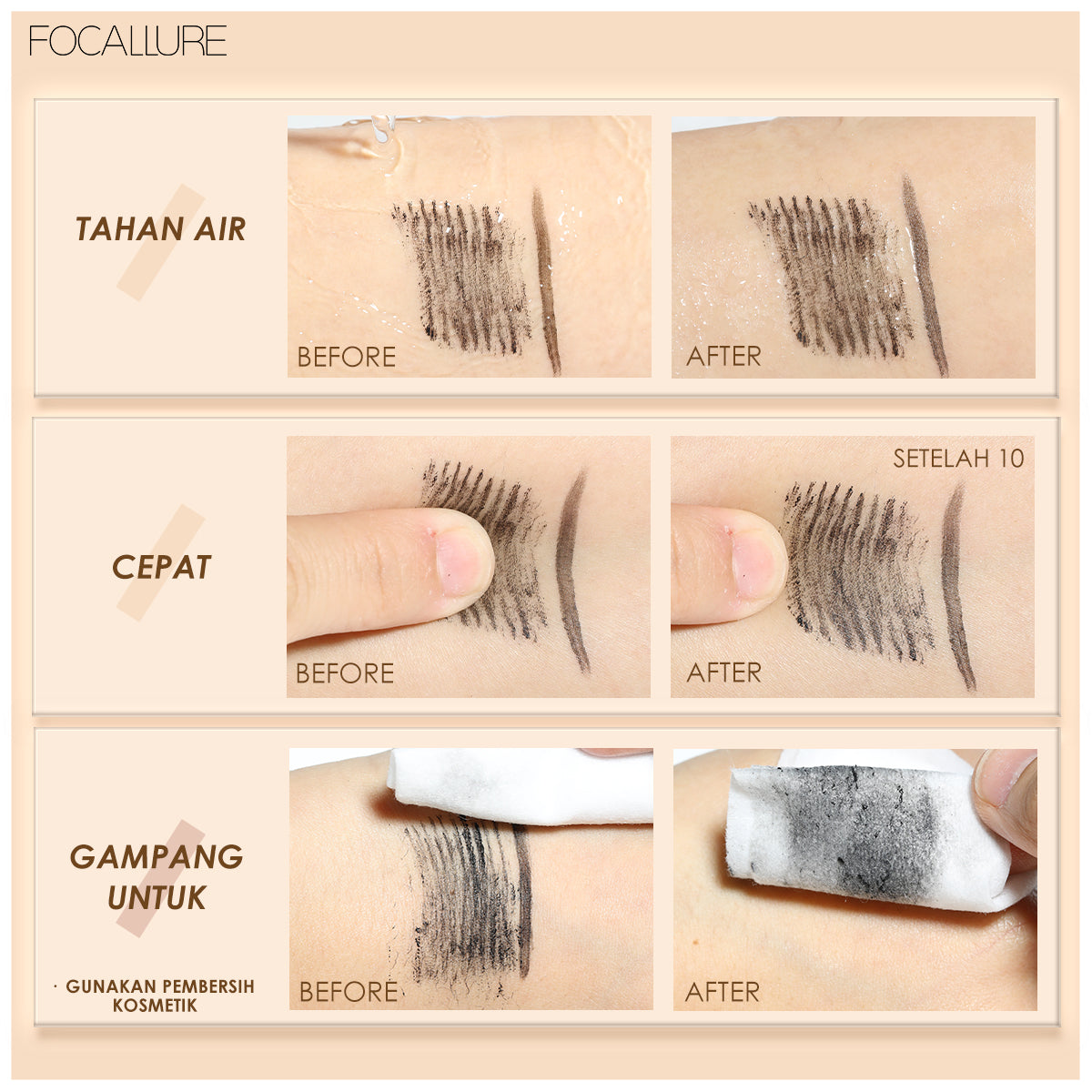 Focallure Waterproof Mascara & Eyeliner 2In1 FA160 #1