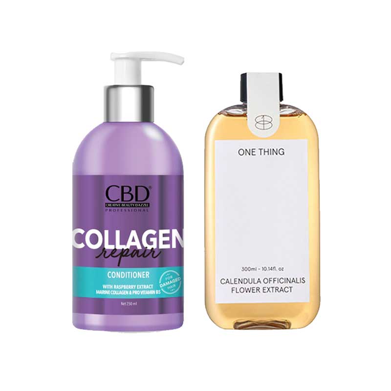 COMBO 1+1 CBD Collagen Repair Conditioner | 250ml FREE One Thing Calendula Officinalis Flower Extract | 150 ml