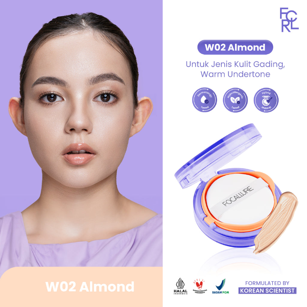 FOCALLURE Lightweight Glowing Cushion - W02 Almond