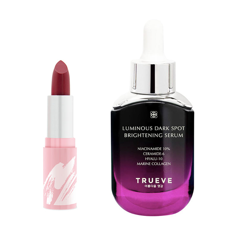 [Combo] Trueve Luminous Dark Spot Brightening Serum (30 ml) + [Free] Pinkberry Lip Moist It's Wine