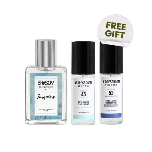 COMBO 2+1 Brasov EDP Signature - Turquoise 12 & WDressroom No. 45 Morning Rain - 70 ml FREE Tester W Dressroom