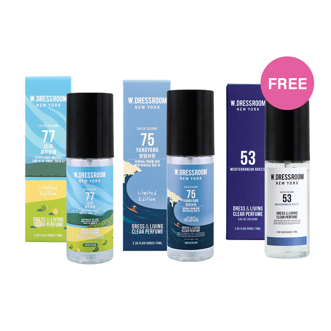 [Combo] W Dressroom Dress & Living Clear Perfume No. 77 Jeju (70 ml) + No. 75 Yangyang (70 ml) + [Free] No. 53 Mediterranian Breeze