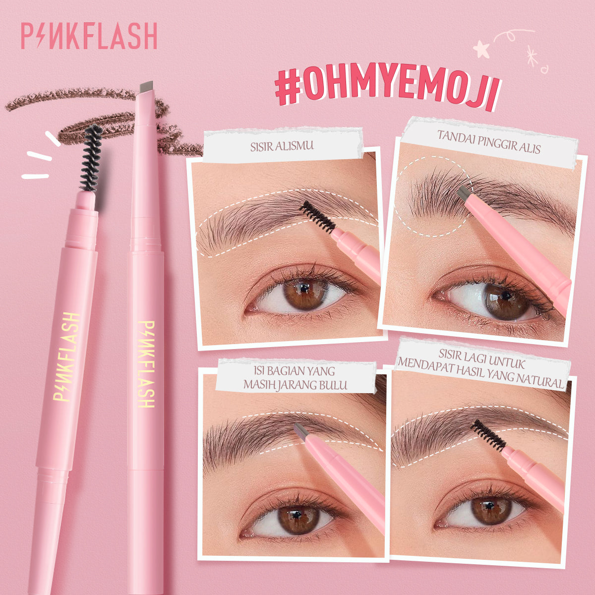 Pinkflash Waterproof Auto Eyebrow Pencil PF-E09 - #01 Natural Brown